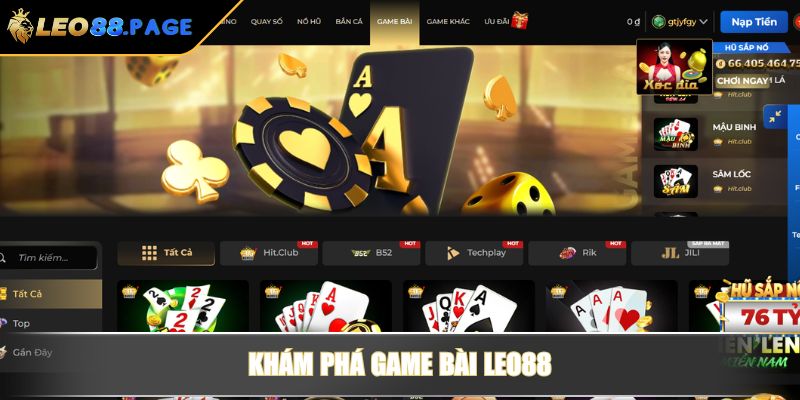 Khám phá game bài LEO88